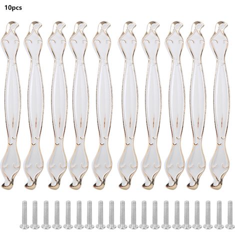 Poignée de porte de meuble style européen pour tiroir, armoire et dressing - Déco maison, tirage en alliage, finition argentée, 96 mm, lot de 10. (1/5)