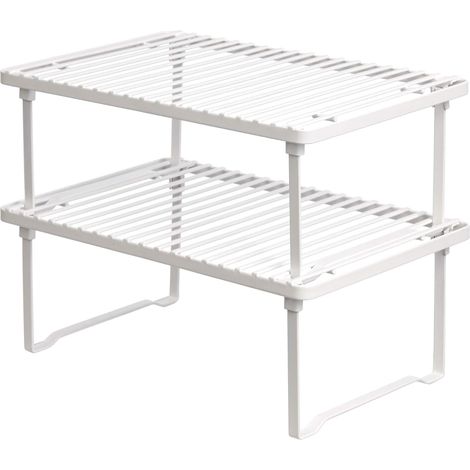 Métal Étagères de rangement de cuisine empilables-Blanc (1/5)