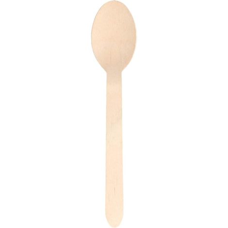 Cuillère En Bois - 100 Unités - Naturel - 15,8 Cm - Pour Aliments Chauds Et Froids - Pique-nique Et Fêtes (1/4)