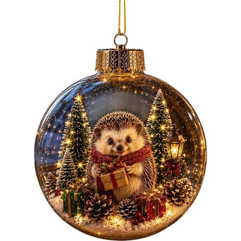 Boule à neige lumineuse 3D en acrylique transparent, ornement de Noël avec un adorable koala à suspendre au sapin pour les fêtes. (1/5)