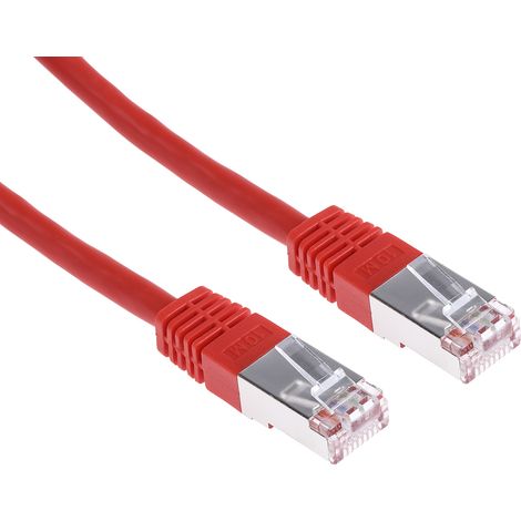 Câble cat 6 Avec connecteur / , S/FTP, gaine PVC Rouge, 10m ( Prix pour 1 )