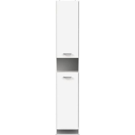 Colonne lingere de salle de bain - Blanc mat - 2 portes - L34,2 x P33 x H185 cm - DEMEYERE (1/5)