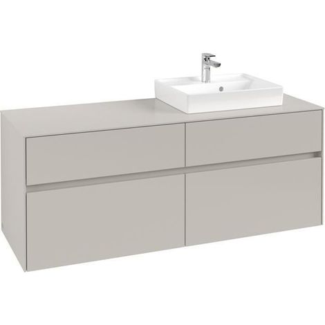 Lavabo VB US Collaro 1400x548x500mm 4 tiroirs, coloris gris clair