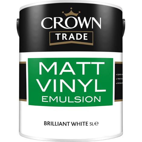 Crown Trade Vinyl Matt Emulsion - White - 5L