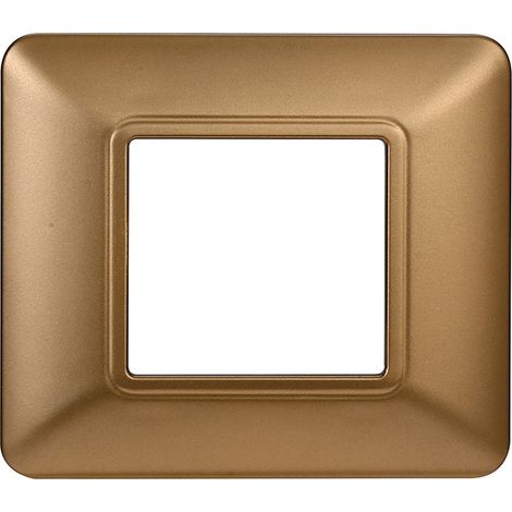 Plaque compatibles Bticino Matix 2 modules plastique couleur or (1/2)