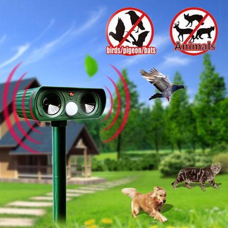 Répulsif pour animaux à ultrasons répulsif pour animaux avec détecteur de mouvement solaire pour jardin (1/4)