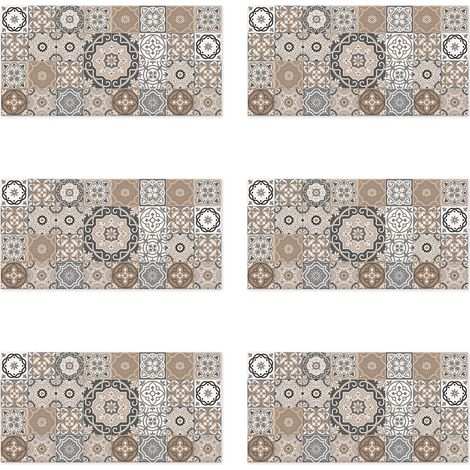 Lupia - Set 6 pezzi Pannelli di Rivestimento parete e altre superfici Decorazione Modulare 50x100 cm AZULEJOS MIX (1/4)