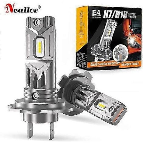 2 ampoules LED H7 CSP Canbus 100 W et 30 000 lm, sans erreur Canbus, pour motos et voitures. Turbo Slim Ultra Lumineuses. - AquaForge (1/5)