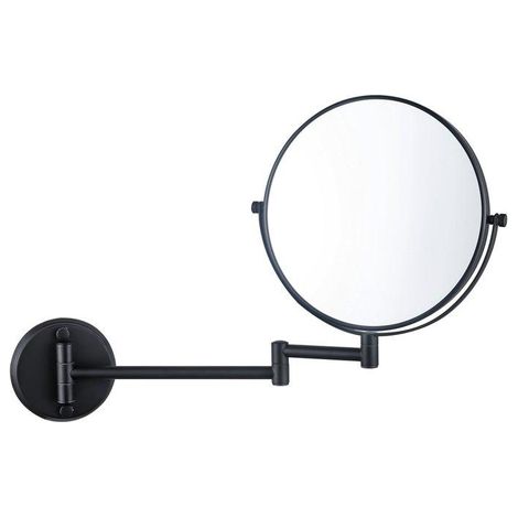 Fugaflow miroir de maquillage - 20cm - rond - noir mat (1/5)