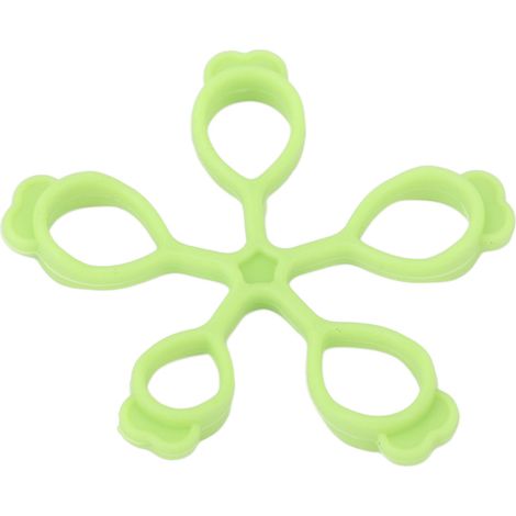 Écarteur de doigts en silicone en forme de fleur, à ressort, pour décompression et renforcement de la préhension des mains, idéal pour le bureau et l'extérieur, vert clair, 3 kg (1/5)