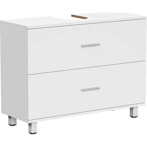 Armario bajo fregadero, diseño moderno, almacenamiento práctico, blanco. (1/5)