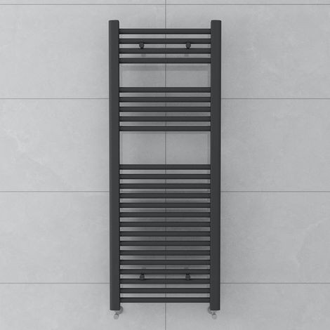 WarmeHaus Straight Grey Heated Towel Rail Radiator 1200x450mm