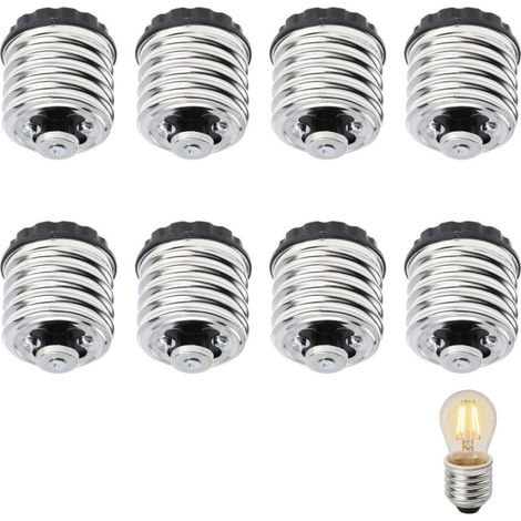 Adaptateur Ampoule E40 vers E27, Adaptateur de douille Lot de 8 Convertisseur de Douille LED Compatible Ampoules LED Pratique et Polyvalent Accessoires de Lampe (1/5)