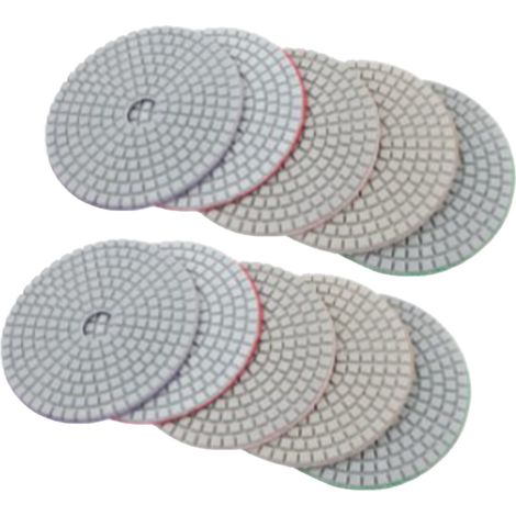 Lot de 10 disques diamant polissage plat souple abrasif résistant à l'usure avec support pour pierre céramique (1/5)