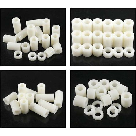 Convient aux ensembles de 150 pièces de poteaux isolants ronds en ABS blanc M6X3-M6X25mm pour l'isolation des poteaux creux sur les cartes PCB. (1/3)