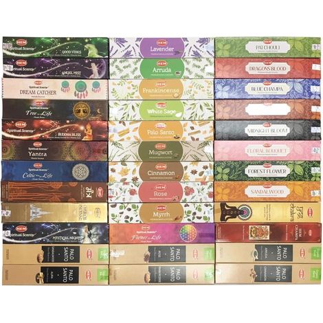 Räucherstäbchen Set 12 Sorten, Duftstäbchen für Aura & Entspannung
