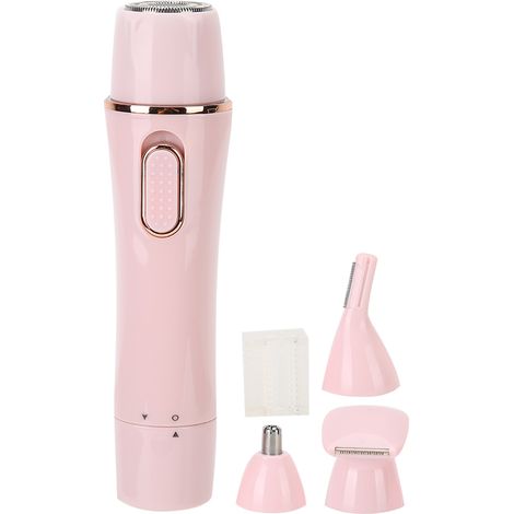 Épilateur/rasoir électrique 4 en 1 portable pour poils de nez et sourcils, rose (chargement USB) (1/5)