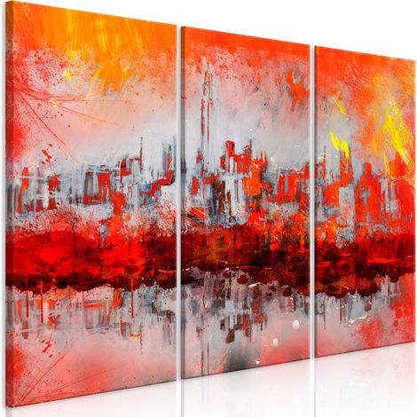 Peinture - Coucher de soleil à New York (en 3 parties) (1/3)