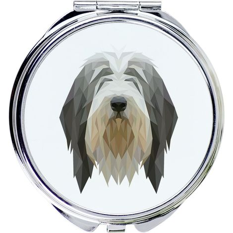Collie barbudo, Collie de las Tierras Altas - espejo con una foto e inscripción geométrica de Art-Dog (1/3)