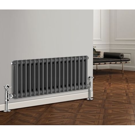 Traditional Radiator Cast Iron Style Radiator 2 Column Anthracite 300 x 830mm