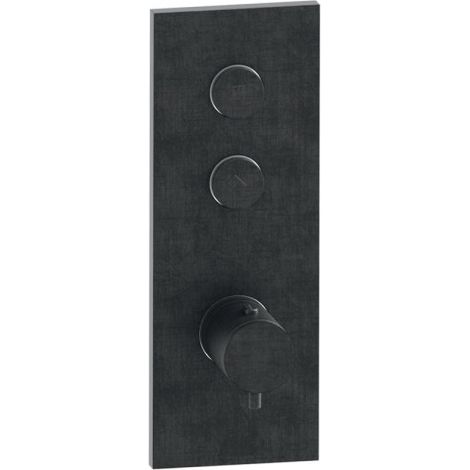 Façade Thermo Twist thermostatique 2 sorties Chrome Noir Brossé - CRISTINA ONDYNA XT61275