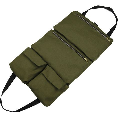 Trousse à outils multifonctionnelle en toile, trousse à clés, trousse à outils enroulable avec 2 poches zippées, organisateur d'outils pour voiture (1/5)
