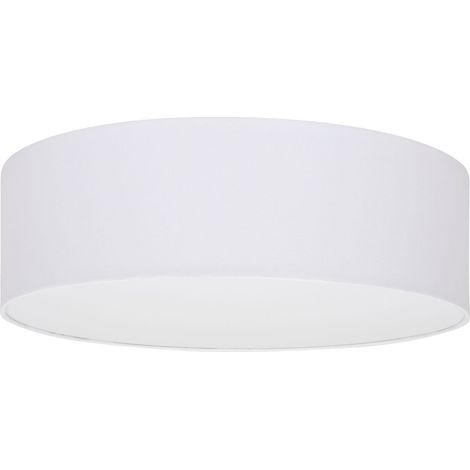 Plafonnier blanc 30 cm TONDO, abat-jour en tissu, plexiglas, 2 x E27 (1/5)