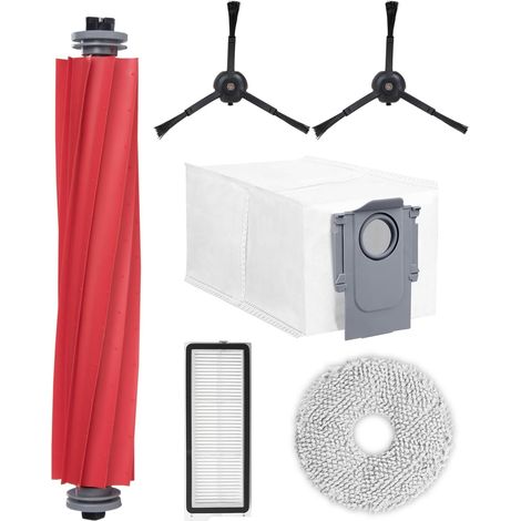 Ersatzzubehörset für Roborock Qrevo P10 PRO/P10S/Q Revo S/Pro Saugroboter, 6-teilig (1 Hauptbürste + 2 Seitenbürsten + 1 Filter + 1 Staubbeutel + 1 (1/5)