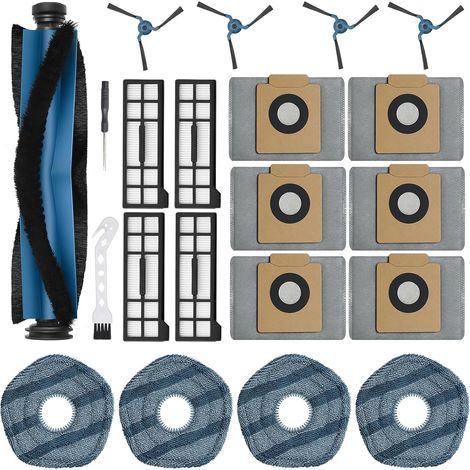 Kit de repuestos para el robot aspirador EUFY X10 PRO, juego de 21 piezas (1 cepillo principal + 4 cepillos laterales + 4 filtros + 4 almohadillas de fregona + 6 bolsas para el polvo + 1 (1/5)