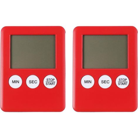 INOOMP 2 Pièces Minuteur Numérique Cuisine Rouge Léger en Plastique (1/4)