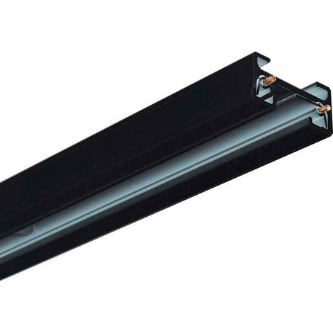Carril monofásico con conector, 1 metro, negro, cuadrado