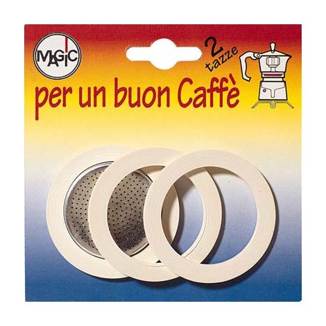 GUARNIZIONE + FILTRO MOKA - TAZZE 2 CF=PZ 3+1 FILTRO- 12 confezioni