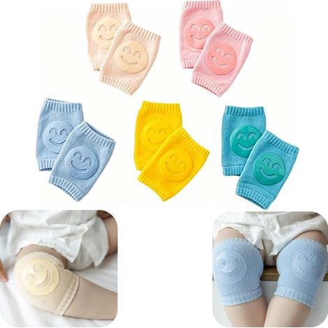 Protège-genoux bébé lot de 5 paires - coussinets antidérapants 12 x 8 cm, multicolore (1/5)