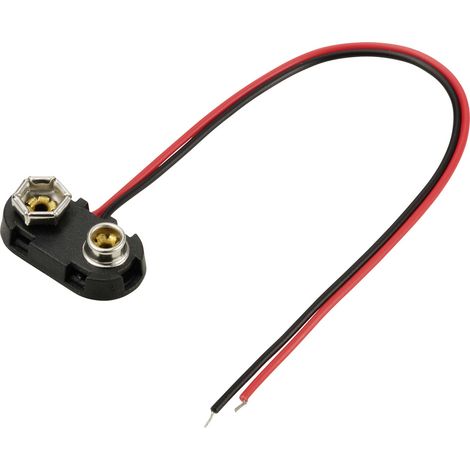 TRU COMPONENTS TC-13220608 Batterieclip 1x 9 V Block Druckknopfanschluss (L x B) 24 mm x 13 mm (1/2)
