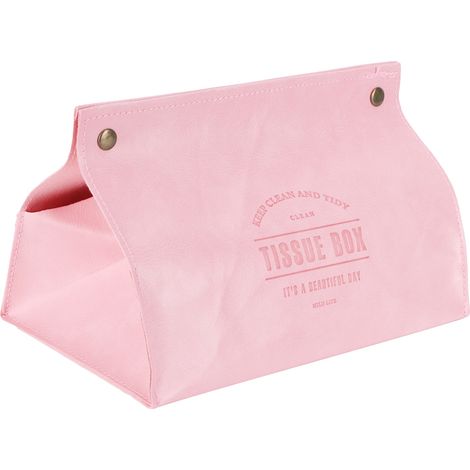 Porta fazzoletti originale in similpelle PU, scatola per fazzoletti, dispenser per fazzoletti, organizer per fazzoletti per ufficio, soggiorno, camera da letto (rosa).