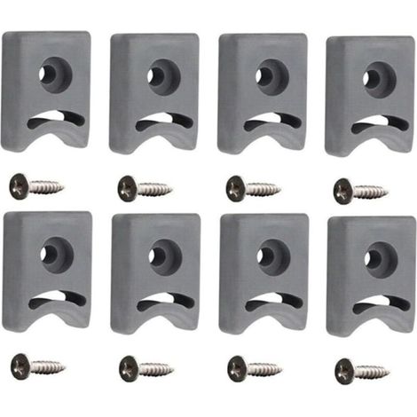 Lot de 8 patins de porte coulissante en caoutchouc pour porte de douche - 26 mm - Positionnement carré pour une meilleure sécurité