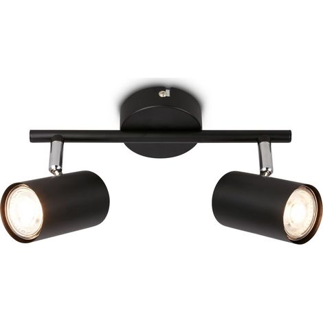 Briloner SUPO Lampada da soffitto, orientabile, attacco GU10, 2 lampadine, nero, 25,5 x 5,5 x 13,5 cm (1/5)