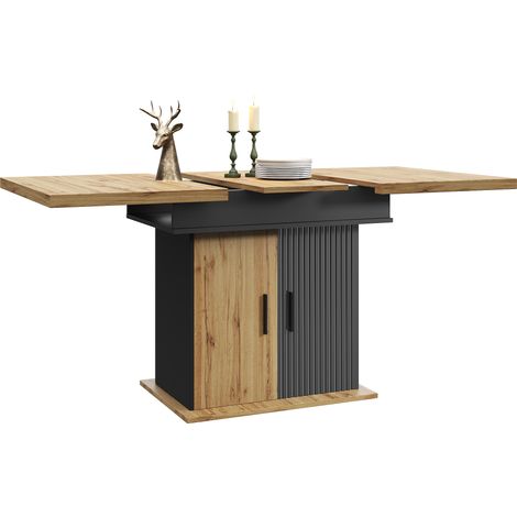 CAIziTable à manger extensible (110-140×80 cm), table à manger pliante (1/5)