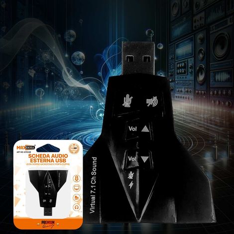 Adattatore Scheda Audio USB2.0 con Doppio Ingresso Jack 3.5mm per Cuffie e Microfono Regolabile Supporta 7.1 Audio Surround Compatibilità Universale (1/3)
