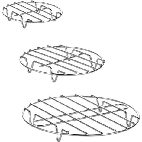 3 Pièces Grille de refroidissement,Acier inoxydable,Tripode stable,Cuisson vapeur,Pâtisserie et camping (1/5)