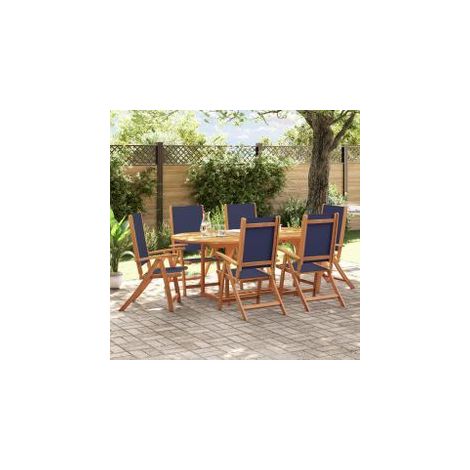 Ensemble à manger de jardin 7pcs bois d'acacia solide textilène (1/5)