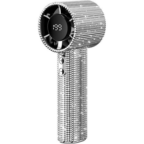 Ventilateur turbo portable 199 vitesses strass écran digital USB rechargeable mini ventilateur haute performance longue autonomie été (1/5)