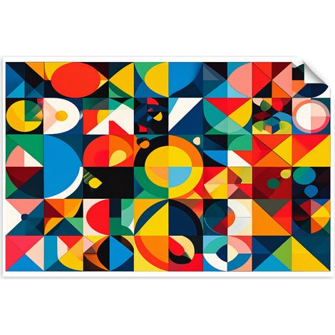Selbstklebendes Poster – Wandsticker Bunte abstrakte Formen 90x60 cm