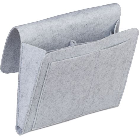 Organizer da letto con 5 scomparti pratica custodia camera da letto 26 x 28 x 5 cm in feltro grigio 130009729