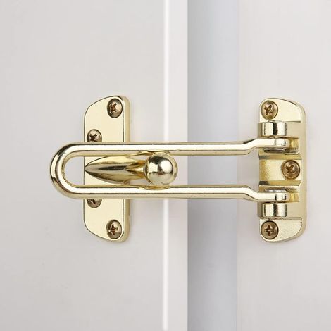 Serrure de porte de sécurité pour la maison, barre pivotante, loquet de protection antivol pour porte avant et intérieure (Doré) (1/5)