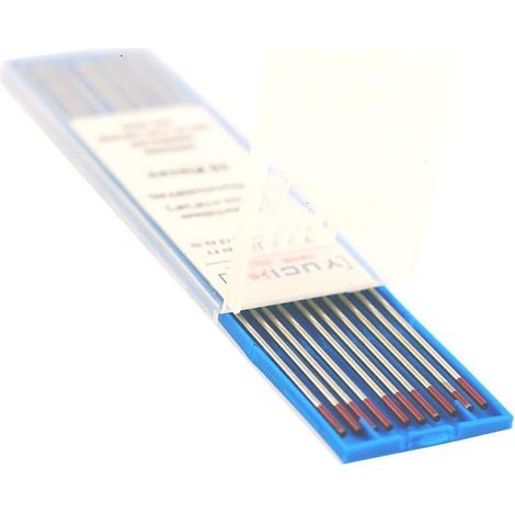 10 Électrode De Soudage, Tungstène Thorium 2%, WT20 Rouge, 3,2mm X 175mm, Pour Aluminium (1/4)