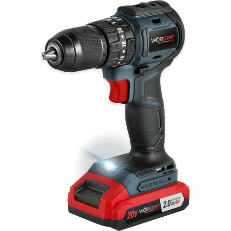 Taladro percutor compacto brushless 20V 1 batería 2.0Ah WORGRIP (1/7)