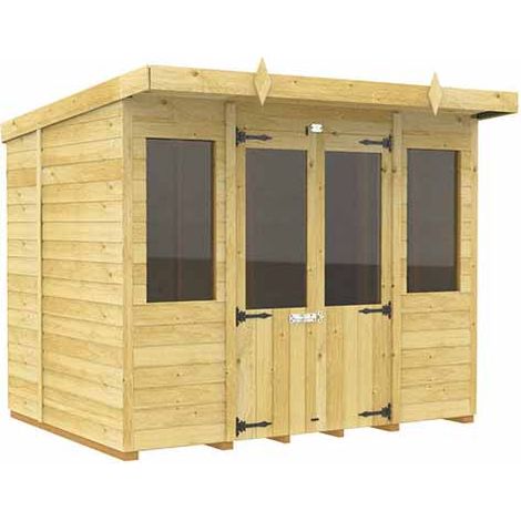 8ft x 5ft Pent Summer House - Wood - L147 x W243 x H201 cm