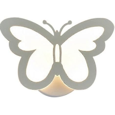 Lámpara de pared LED con forma de mariposa y flores para dormitorio, sala de estar, pasillo, luz decorativa T(3)