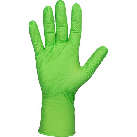 JBM54371 Guantes verdes desechables de nitrilo talla XL 7,0 mil (100 uds.) textura diamante